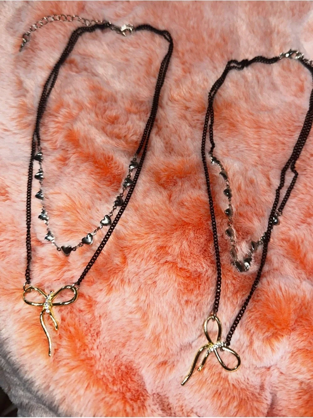 NWOT Nordstrom Ruby & Ry Kids Layered Bow Necklace Set Of 2 Mixed Metals